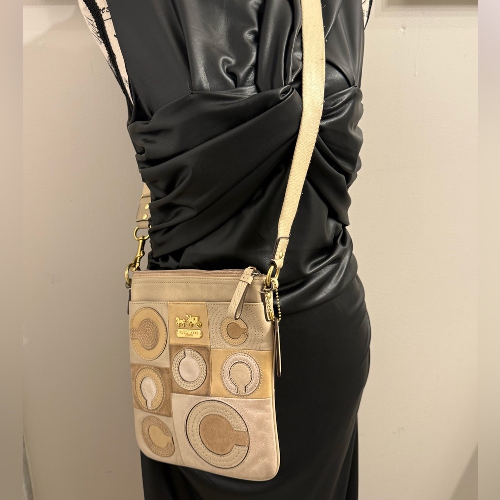 Coach Madison Mia Leather Patchwork Crossbody Bei… - image 2